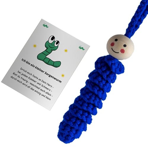 Häkelraupen zum Stressabbau, handgefertigt, gehäkelt, Stressabbau, Geschenkkarte, Zubehör für Emotionsunterstützung