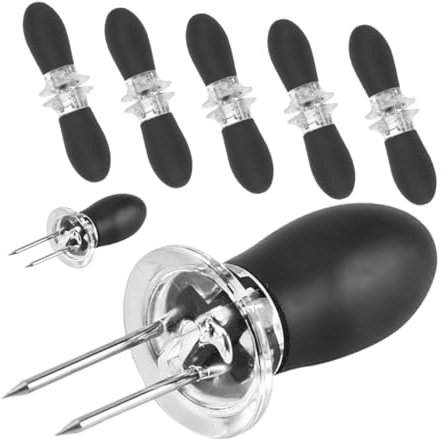 Gogogmee 12 Pezzi Di Forchette Per Mais in Acciaio Inossidabile Per Barbecue Casa Ristorante Hotel Nero