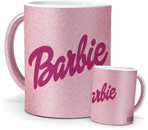 Tazas Únicas | Barbie Edition | Edición Especial Purpurina Rosa | Mensaje Auténtico y Femenino | Cerámica Glam Rosa | Tassas para Café, Té o Infusiones | Regalo para Fans de Barbie | 350 ML