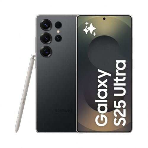 Samsung Galaxy S25 Ultra AI Smartphone mit Galaxy AI, Ohne Vertrag, Handy mit Android, 12 GB RAM, 256 GB Speicher, 200-MP-Kamera, Titanium Black, 3 Jahre Herstellergarantie [Exklusiv auf Amazon]