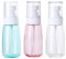 3PCS Travel Spray Bottle Set, Fine Mist Mini Spray Bottle for Skincare & Perfume and Toiletries (Transparent, Clear Blue & Clear Red)