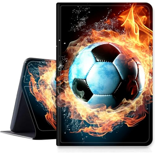 Case for iPad Air 13 inch M3 2025 & 2024 M2 /iPad Pro 12.9 Inch 2022/2021/2020 PU Leather Smart Protective Cover with Auto Sleep/Wake for iPad Air 13 inch2025/2024,Fire Football