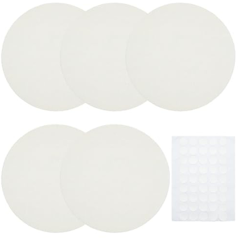 PH PandaHall 5 Stück Lampenschirm Diffusor Stoff Weiß Lampenschirm-Ersatz mit 50pcs Kunststoff-Aufklebern Blendschutz Lampenschirme Runde Lampenabdeckung für Downlight Spotlights Pendelleuchten 16cm