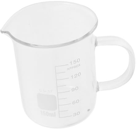 LAPYAPPE Glass Beaker Mug Handle Measuring Cup for Science and Chemistry for Lab and Educational Use