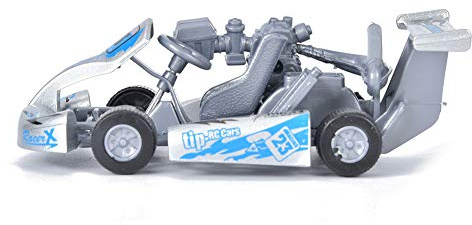 KIMISS 1:32 Legierung von Skala GO KART RACING CAR Rücken Spielzeugmodell für - Blaues - Realistisches Design, Glatte Kanten und Umweltfreundliche Materialien (SILVER)