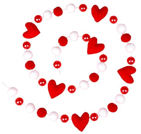 Romantisches Herz-Banner, 200 cm, romantisches Herz-Banner, Valentines Day Garland für Zuhause, Schlafzimmer, Feuerwerk, Party, Wand, Tisch, Farmhouse, rustikale Hochzeit, Engagement, Backdrop