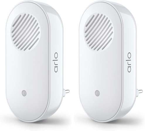 Arlo Chime 2 Videoportero Inteligente Exterior, Notificaciones De Audio, Sirena Integrada, Sonido Personalizable, Conexión WiFi Directa, Timbre, Interior, Blanco, Accesorio Certificado