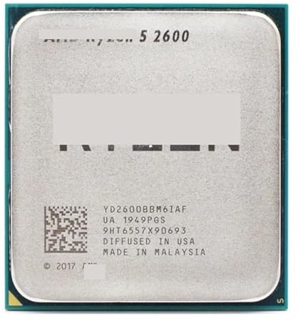 Ryz-en 5 R5 2600 3,4GHz 6-core 12-core CPU Socket AM4