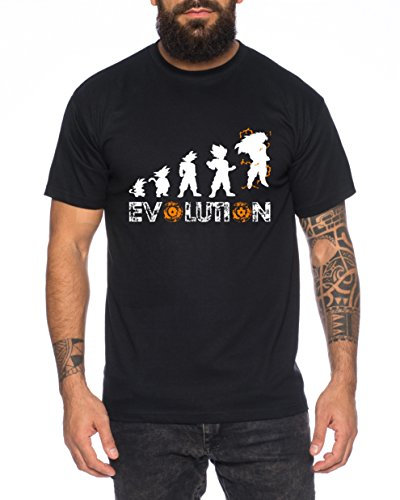 Super Son Goku Evolution Herren T-Shirt Goku Dragon Master Son Ball Vegeta Turtle Roshi Db, Farbe:Schwarz;Größe:4XL