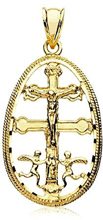 Caravaca-Kreuzanhänger aus 9-karätigem Gold, 29 mm, 2,50 g.