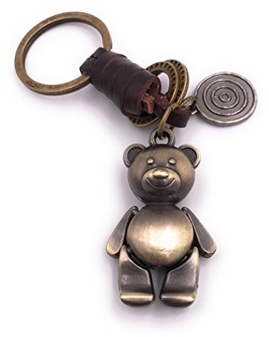 H-Customs Teddy Bär Schlüsselanhänger besonderer Anhänger aus Metall Bronze