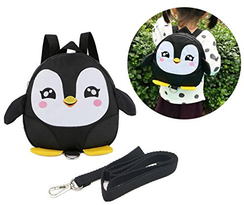 OFKPO Sac à Dos, Sac Anti-Perdue pour Enfants Motif de Pingouin, Harnais de Sécurité pour Bébé Bambin Enfant Tout-Petit Marche Promenade Sortie avec Gardien
