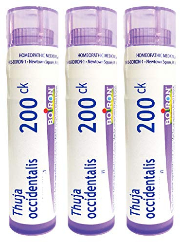 Boiron Thuja Occidentalis 200ck Homeopathic Medicine for Warts - Pack of 3 (240 Pellets)