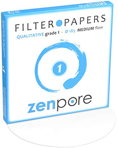 zenpore Carta da filtro da laboratorio da 18,5 cm, grado qualitativo standard 1 - Flusso medio 185 mm (100 dischi)