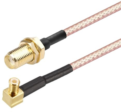 Oiyagai RG316 Kabelbrücke, SMA-Buchse auf MCX-Stecker, rechtwinklig, mit Anschlussleitung, RF-Koaxialkabel, Antennenverlängerungskabel, Adapter, Jumper (30 cm)