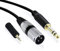 GearIT XLR Male to TRS Male 1/4 inch 6.35mm (TRS to XLR Male Cable) 25 Feet - with 1/8 inch 3.5mm Adapter