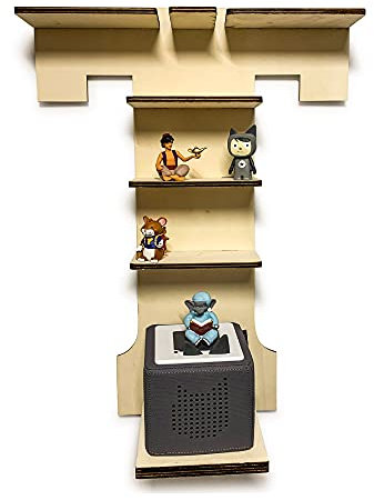 DIY Regal Buchstabe A-Z für die Musikbox passend für Toniebox Kinder Baby Zimmer zum selbst bemalen mit Wunschname tolles individuelles Geschenk zum Geburtstag zu Ostern Weihnachten (Buchstabe: T)