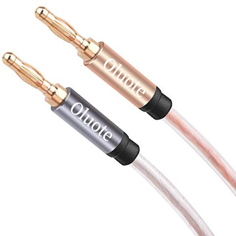 Oluote Câble de Haut-Parleur avec Deux Embouts Bananes Plaqués Fil de Haut-Parleur avec Fiches Bananes (3)