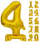 GoDan Beauty&Charm Riesige Luftballons Zahlen 0-9 zum Aufstellen auf dem Tisch 74 cm Folienballon Geburtstagsluftballons Zimmer und Raumdekoration beim Geburtstag Jubiläum (Zahl 4 Gold)