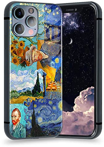 Van Gogh Art Collage Ästhetik Handyhülle Schutzhülle für iPhone XR (gehärtetes Glas, iPhone XR)