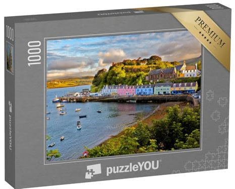 puzzleYOU: Puzzle 1000 Teile „Sonnenuntergang über Portree, Isle of Skye, Schottland“ – aus der Puzzle-Kollektion Schottland