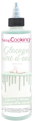 ScrapCooking - Glaçage Vert d’Eau Prêt à l’Emploi 130g - Goût Chocolaté & Séchage Rapide - Pour Pâtisseries, Gâteaux, Biscuits, Desserts, Dripcake - Pastel - 4709
