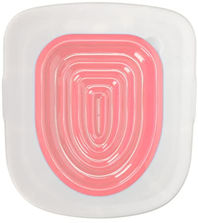 RTLR Katzentoiletten-Trainingsset Katzentoiletten-Trainer Sicher Wiederverwendbar Einfache Installation Abnehmbar für zu Hause (Weißes Tablett, 1 rosa innere Stütze)