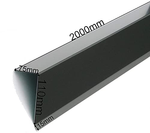 Ortgangblech Ortgangwinkel Alu grau anthrazit RAL 7016 75mm x 110mm x 15mm Standard Dach-Abschluss-Blech Dachrandblech Dach Kantblech (75mm x 125mm Standard)