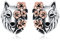 Wolf Ohrringe 925 Sterling Silber Heulender Wolf Kopf mit Blume Ohrstecker Nordische Wikinger Schmuck Geschenke für Frauen Mädchen