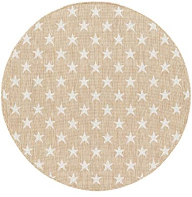 RugVista Starstruck Teppich - Beige Teppich Ø 150 Moderner, Rund Teppich
