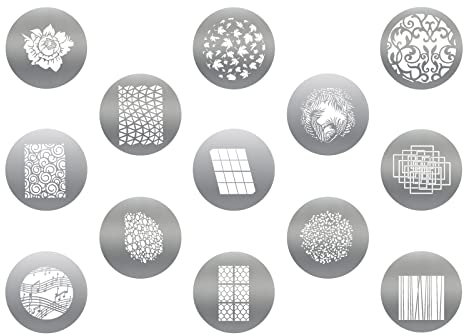 GOBO Set pour Optique snoot en Alliage d'aluminium Bowens Mount 13 Cartes Graphiques Gobos,plaques métalliques avec Motifs Creux,Accessoires Photo pour Godox Soonpho AMBITFUL(Group III)