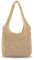 Woodland Leathers Women's Straw Shoulder Bag, Medium & Large Summer Beach Tote with Zipper, Durable Leather Handles, Women Holiday Shoulder Bag with Versatile Styles and Colours (08_Beige)