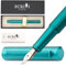 SCRIVI PENS Luxury Fountain Pen Set-[Green] Fountain Pens for Writing - Smooth Extra Fine Nib - Includes Refillable Ink Converter, 5 Ink Cartridges [Black & Blue], Gift Box - Elegant Calligraphy