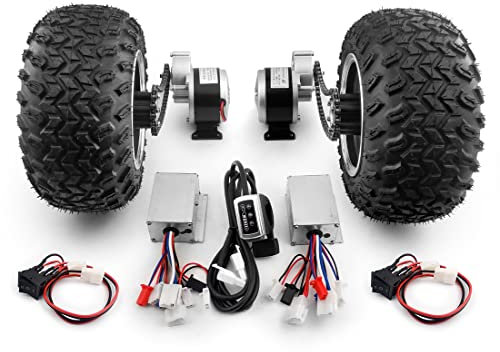 L-faster Doppio motore da 250 W, 10 x 6,00-6, kit di conversione ruota pneumatica, facile da trasportare, 200 kg, per bicicletta, carriola, carriola, auto da spiaggia, carrello con retromarcia (36 V