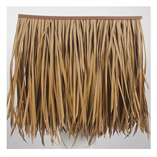 Palm Thatch Rollen Fake Thatch Simulation Thatch Fliese Umweltschutz PE Kunststoff Feuerfest Stroh Haus Dach Kunststoff Haar Gras Weingut Bauernhof Dekoration - 0,5x0,5m/Stück (Color : Yellow c, Siz