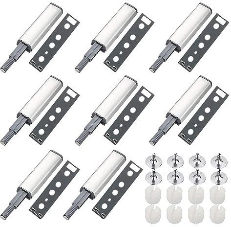 KAYEF Drucktüröffner 8 Stück Push to Open Türöffner Magnetschnäpper Schrank Federschnäpper Softclose Türdämpfer Magnetische Türschnäpper für Schränke Türen Sideboards Möbel Schubladen Schranktür