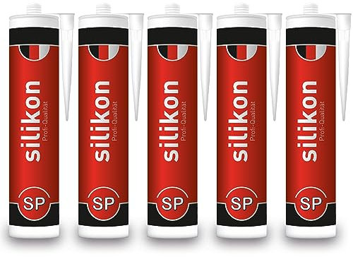 Sanitär-Silikon 310 ml Kartusche weiß, Fugendichtmasse für Bad, Dusche, Küche, wasserfest mit Schutzeffekt, Schimmelresistent, UV- und witterungsbeständig (5)