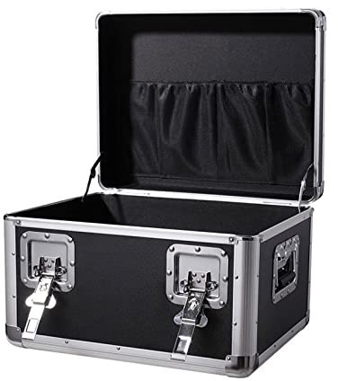 Werkzeugkästen Tragbare Werkzeugkiste – große Aufbewahrungsbox mit Doppelschloss gesichert, Aluminium-Hartschalen-Werkzeugkisten mit Griff, schwarze Werkzeugkiste for Zuhause Werkzeugorganisator. ( Si