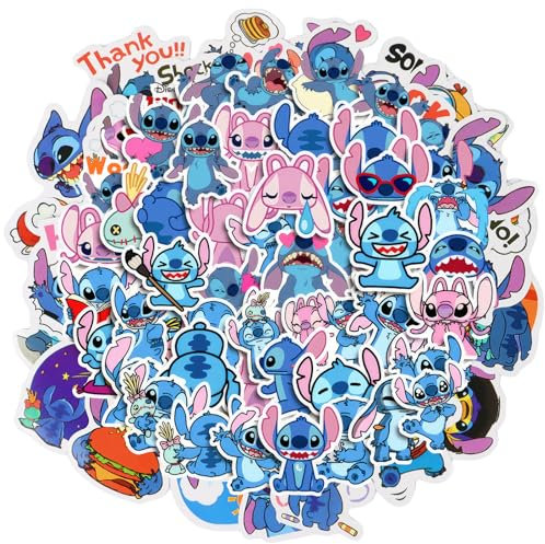 100Pcs Cartoon Stickers Stitch Stickers for Water Bottles, Anime Cartoon Stickers Stitch Vinyl Stickers for Snowboard Laptop Luggage Motorcycle Bicycle Fridge Kids Teens Gift (Style 5)