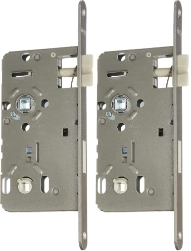 ABUS Tür-Einsteckschloss ES Bad Universal S silber 58395 (Packung mit 2)