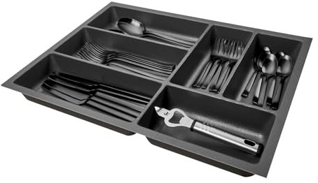 SO-BOX 2 Besteckkasten Breite 35,9 cm, Tiefe 46,2 cm mit anthraziter Kanvas-Struktur für Schubladen bis Juli 2012 von NOBILIA mit einer Breite von 45 cm