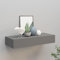 FENLAX Étagère murale à tiroirs 60 x 23,5 x 10 cm en MDF, métal gris - Étagère murale avec tiroir - Étagère murale avec tiroirs - Meuble mural moderne