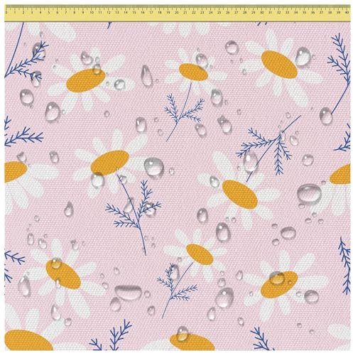 DreamRoots Segeltuch Wasserdicht - Polsterstoff Meterware 160 cm breit - Wasserabweisender Stoff 220 g/m2 600D - Markisenstoff Wasserdicht Meterware Midsummer 2M