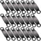 21 Pcs Slide On Pet Id Tags Cat Dog Name Tag Silent, Blank S/M/L Black Stainless Steel Silicone, Quiet No Noise Pet Dog Cat Collar Tag (Black, L)