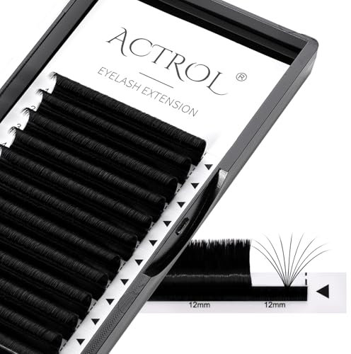 ACTROL Easy Fan Lashes Eyelash Extensions 0.07 D 70° Curl 12mm Mixed Tray Mink Volume Premade Russian Lashes 3D-20D Withstand 100℃