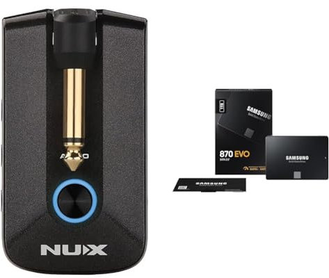 NUX | Mighty Plug Pro Headphone Amp for Guitar and Bass Players In a Pocket-Size and Pocket-Friendly & Samsung SSD 870 EVO, 1 TB, Form Factor 2.5 and rdquo;, Intelligent Turbo Write, Magician