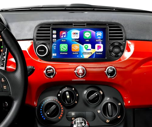 [2+64G] SIXWIN Android 13 Radio Coche para FIAT 500 2007-2015 con CarPlay&Android Auto&Mirrorlink,7 Pulgadas Pantalla Táctil con Bluetooth/WiFi/GPS/FM/RDS/USB