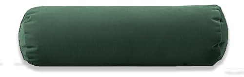 Kosiproducts Round Bolster Cushion Plush Velvet Pillow for Yoga Neck Relaxing Virgin Hollow Fibre Roll [60cmx20cm, Bottle Green]