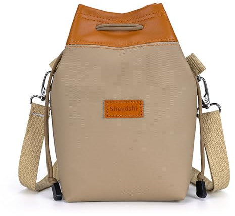 Hosoncovy Digital Camera Bundle Bag Storage Bag Travel Case Single Shoulder Camera Bag Camera Case for Canon Nikon Sony SLR DSLR Small Micro Cameras and Telephoto Lens Camera (Khaki, M)