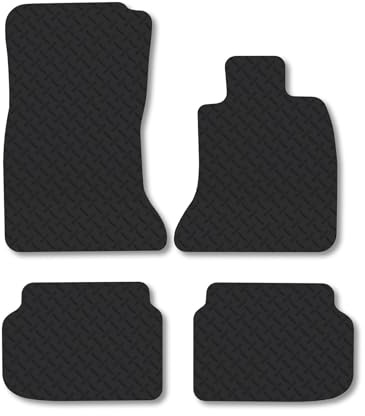 Compatible with BMW 7 Series Short Wheelbase (2007-2015) 5mm Rubber Car Mats Premium Durable Tailored Fit Heavy-Duty Floor Mats Set Accessory Waterproof Durable Custom Fit Water Resistant Easy-Clean
